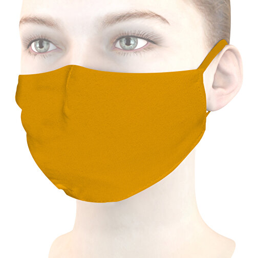 Mund-Nasen-Maske Deluxe , maisgelb, Baumwolle, 21,00cm x 12,00cm (Länge x Breite), Bild 1