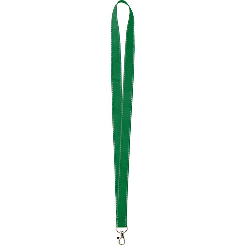 10 Mm Lanyard Mit Reflektierenden Fäden , dunkelgrün, Polyester, 90,00cm x 1,00cm (Länge x Breite), Bild 1