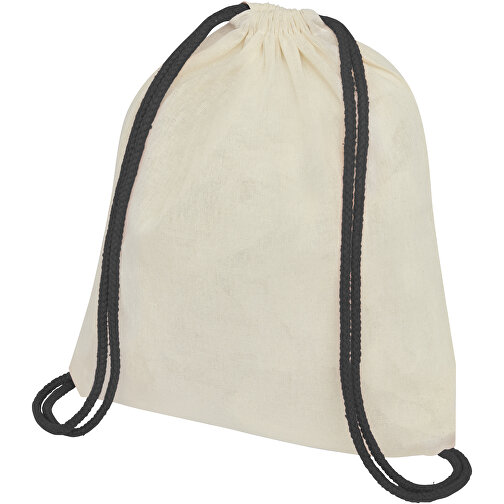 Oregon 100 g/m² ryggsäck i bomull med dragsko och färgade snören, Bild 1