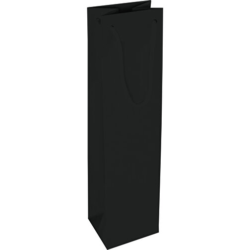Tragetasche Classic 2, 10 X 9 X 40 Cm , schwarz, White Chrom Papier, 10,00cm x 40,00cm x 9,00cm (Länge x Höhe x Breite), Bild 2