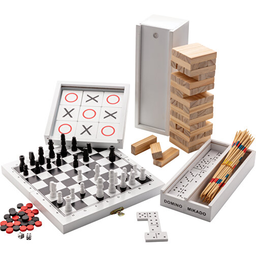 Deluxe Mikado/Domino Set In Holzbox , weiß, MDF, Bambus, 20,00cm x 3,30cm x 9,20cm (Länge x Höhe x Breite), Bild 6