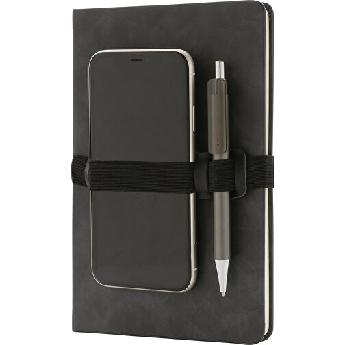 Luksus A5 hardcover PU notesbog med telefon og penne holder., Billede 2