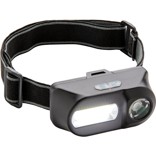 COB Und LED Stirnlampe, Schwarz , schwarz, ABS, 8,50cm x 4,30cm (Länge x Höhe), Bild 4