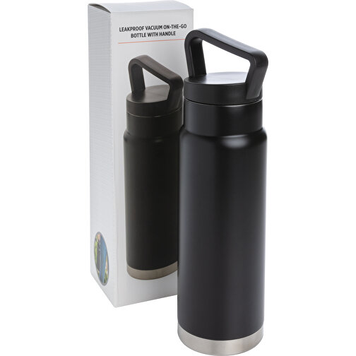 Auslaufsichere Vakuum-Flasche Mit Tragegriff, Schwarz , schwarz, Edelstahl, 28,30cm (Höhe), Bild 7