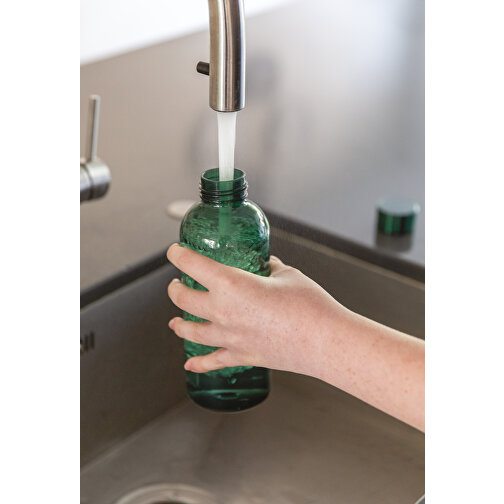 Auslaufsichere Trinkflasche Mit Metalldeckel, Grün , grün, Mit Glykol modifiziertes PET, 7,20cm x 20,70cm (Länge x Höhe), Bild 8
