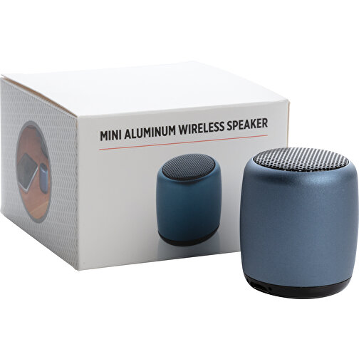 Kabelloser Mini-Lautsprecher Aus Aluminium, Blau , blau, Metall, 4,50cm (Höhe), Bild 4