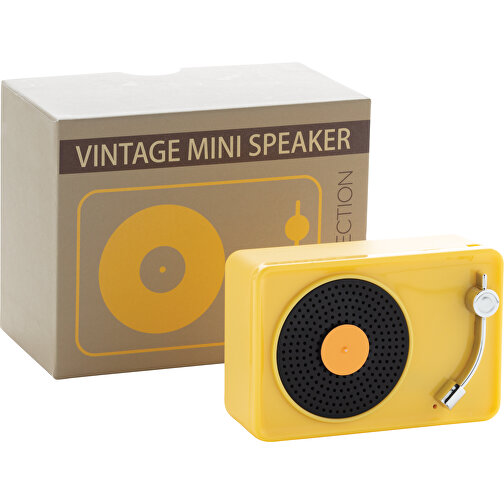 Mini Vintage Kabelloser 3W Lautsprecher, Gelb , gelb, ABS, 7,50cm x 5,00cm (Länge x Höhe), Bild 5
