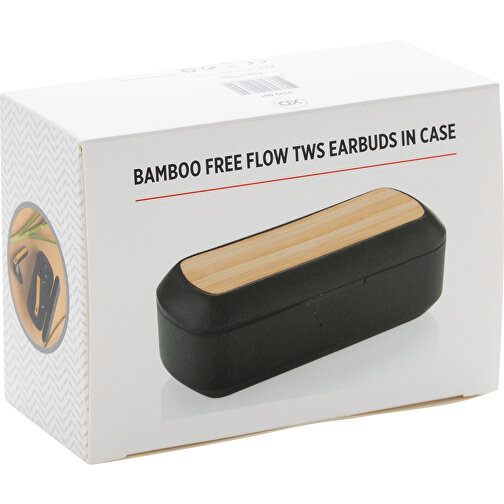 Free Flow TWS-øretelefoner i bambus med etui, Bilde 5