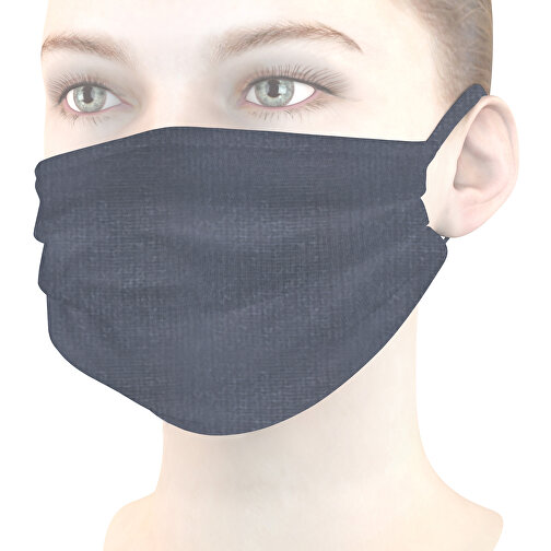 Mund-Nasen-Maske , jeans, Baumwolle, 11,00cm x 9,00cm (Länge x Breite), Bild 1