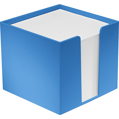 Zettelbox Recycling 'Epsilon' , recycling blau, PSR+PAP, 10,50cm x 9,00cm x 10,50cm (Länge x Höhe x Breite), Bild 1