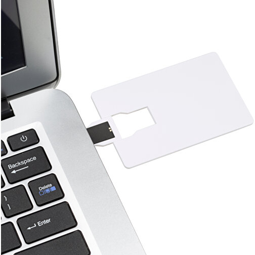 USB-Stick CARD Click 2.0 128GB , Promo Effects MB , weiss MB , 131 GB , Kunststoff MB , 3 - 10 MB/s MB , 8,60cm x 0,15cm x 5,40cm (Länge x Höhe x Breite), Bild 4