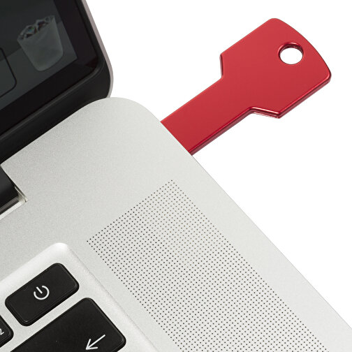 USB-Stick Schlüssel 2.0 128GB , Promo Effects MB , rot MB , 131 GB , Metall MB , 3 - 10 MB/s MB , 5,70cm x 2,40cm (Länge x Breite), Bild 3