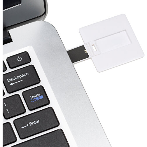 USB-Stick CARD Square 2.0 128GB Mit Verpackung , Promo Effects MB , weiss MB , 131 GB , Kunststoff MB , 3 - 10 MB/s MB , 4,00cm x 0,20cm x 4,00cm (Länge x Höhe x Breite), Bild 3