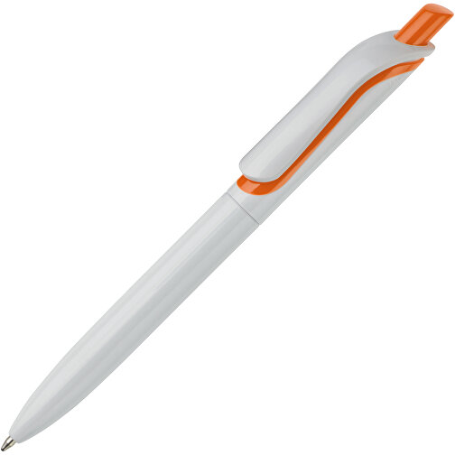 Kugelschreiber Modell Click Shadow - Hergestellt In Deutschland , weiß / orange, ABS, 14,30cm (Länge), Bild 2