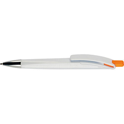 Kugelschreiber Riva Hardcolour , weiß / orange, ABS, 14,40cm (Länge), Bild 3