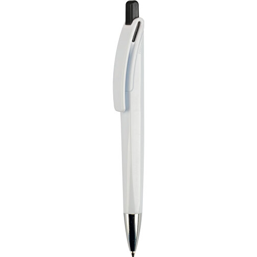 Kugelschreiber Riva Hardcolour , weiß / schwarz, ABS, 14,40cm (Länge), Bild 1