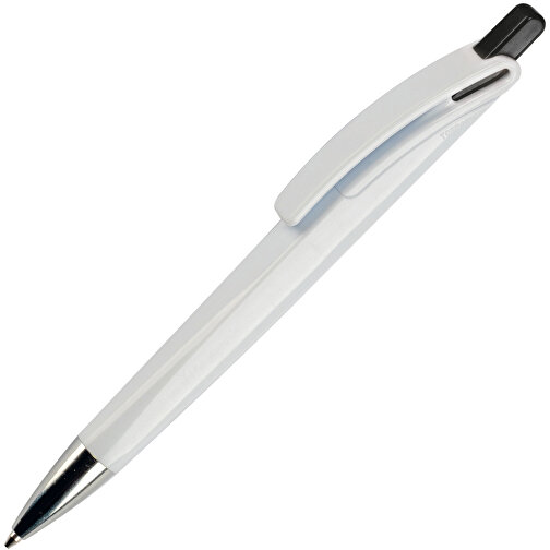 Kugelschreiber Riva Hardcolour , weiss / schwarz, ABS, 14,40cm (Länge), Bild 2