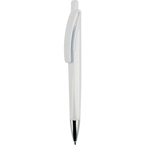 Kugelschreiber Riva Hardcolour , weiß / weiß, ABS, 14,40cm (Länge), Bild 1