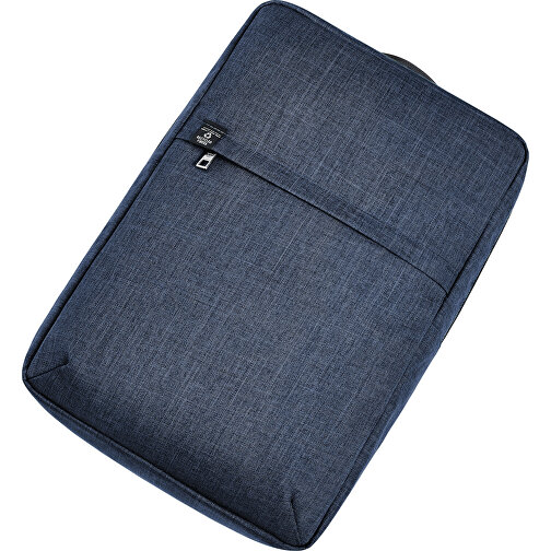 Notebook-Rucksack EUROPE , Halfar, blau meliert, rPET melange, 12,00cm x 42,00cm x 28,00cm (Länge x Höhe x Breite), Bild 5