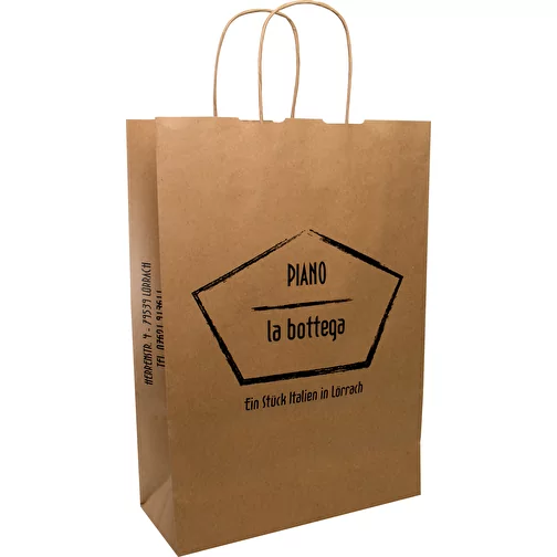 Sac de transport BASIC avec cordons de papier tordus, 25 x 11 x 36 cm, Image 1