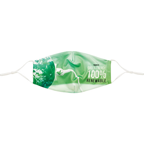 Verstellbarer Mund- Und Nasenschutz Aus Baumwolle & Recyceltem PET (Erwachsene) , weiß, RPET / Baumwolle, 14,50cm x 26,00cm (Höhe x Breite), Bild 2