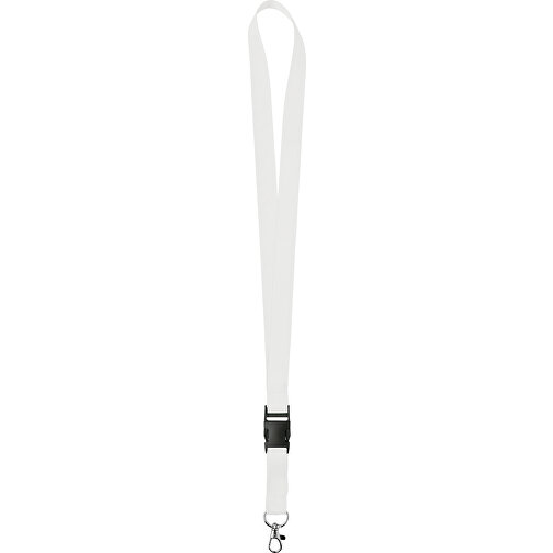 15 Mm Satin Lanyard , weiß, Satin, 92,00cm x 1,50cm (Länge x Breite), Bild 1