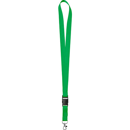 15 Mm Satin Lanyard , grasgrün, Satin, 92,00cm x 1,50cm (Länge x Breite), Bild 1