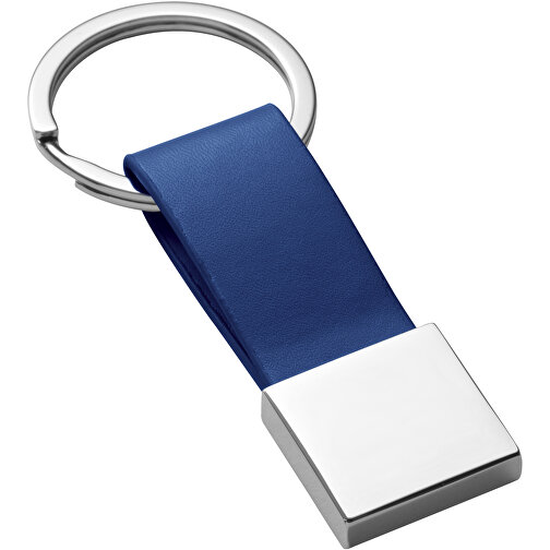 BUMPER. Schlüsselanhänger Aus Metall , blau, Lederimitation und Metall, , Bild 1