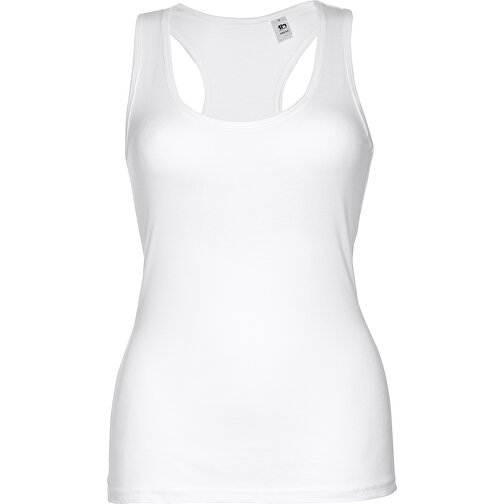 THC TIRANA WH. Ärmelloses Damen-T-Shirt Aus Baumwolle. Farbe Weiss , weiss, 100% Baumwolle, XXL, 70,00cm x 49,50cm (Länge x Breite), Bild 1