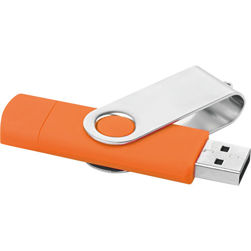 On The Go USB Stick , orange MB , 8 GB , ABS, Metall MB , 2.5 - 6 MB/s MB , 7,00cm x 1,10cm x 2,00cm (Länge x Höhe x Breite), Bild 2