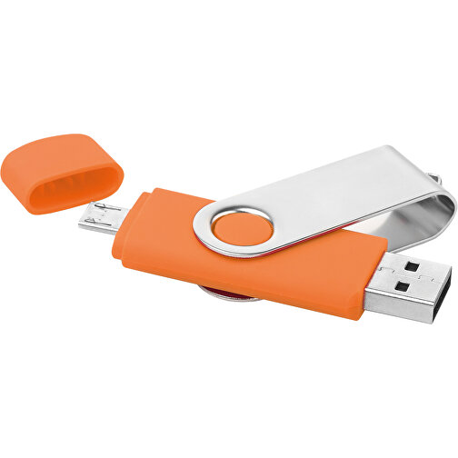 On The Go USB Stick , orange MB , 8 GB , ABS, Metall MB , 2.5 - 6 MB/s MB , 7,00cm x 1,10cm x 2,00cm (Länge x Höhe x Breite), Bild 3