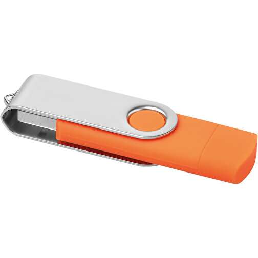 On The Go USB Stick , orange MB , 16 GB , ABS, Metall MB , 2.5 - 6 MB/s MB , 7,00cm x 1,10cm x 2,00cm (Länge x Höhe x Breite), Bild 1