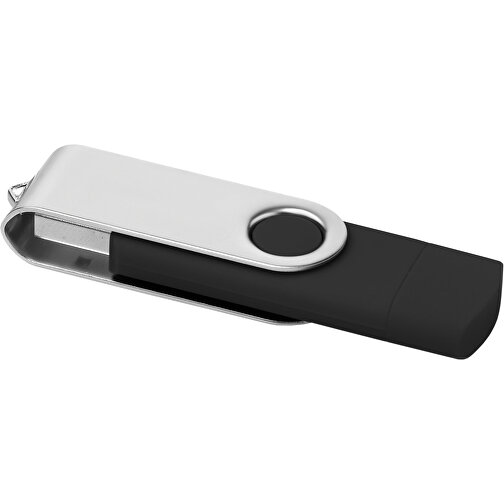 On The Go USB Stick , schwarz MB , 2 GB , ABS, Metall MB , 2.5 - 6 MB/s MB , 7,00cm x 1,10cm x 2,00cm (Länge x Höhe x Breite), Bild 1