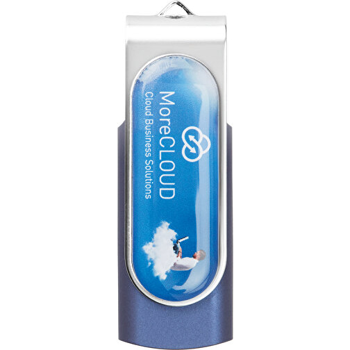 Techmate USB Stick Mit Fullcolor Doming , blau MB , 1 GB , ABS, Metall MB , 2.5 - 6 MB/s MB , 5,50cm x 1,00cm x 1,90cm (Länge x Höhe x Breite), Bild 2