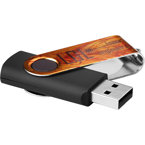 Techmate USB Stick Mit Allover Druck , schwarz MB , 1 GB , ABS, Metall MB , 2.5 - 6 MB/s MB , 5,50cm x 1,00cm x 1,90cm (Länge x Höhe x Breite), Bild 1