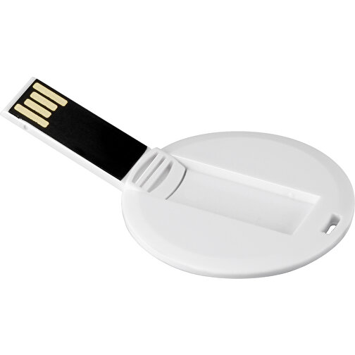 Runder USB Stick , weiss MB , 16 GB , ABS MB , 2.5 - 6 MB/s MB , 4,30cm x 0,30cm x 4,30cm (Länge x Höhe x Breite), Bild 3