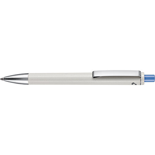 Kugelschreiber EXOS RECYCLED P , Ritter-Pen, grau/taubenblau, ABS u. Metall, 14,10cm (Länge), Bild 3