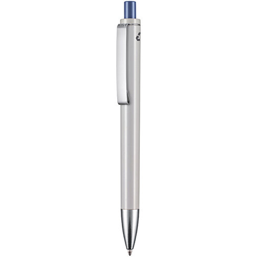 Kugelschreiber EXOS RECYCLED P , Ritter-Pen, grau/azurblau, ABS u. Metall, 14,10cm (Länge), Bild 1