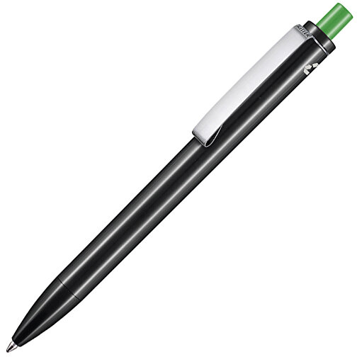 Kugelschreiber EXOS RECYCLED , Ritter-Pen, schwarz/apfelgrün, ABS u. Metall, 14,10cm (Länge), Bild 2
