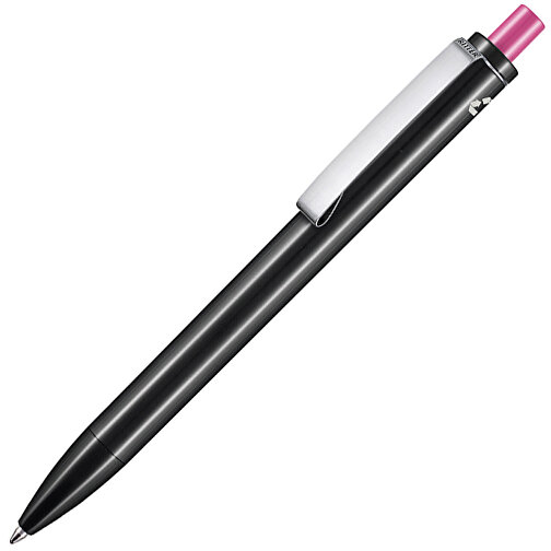 Kugelschreiber EXOS RECYCLED , Ritter-Pen, schwarz/fuchsia-pink, ABS u. Metall, 14,10cm (Länge), Bild 2