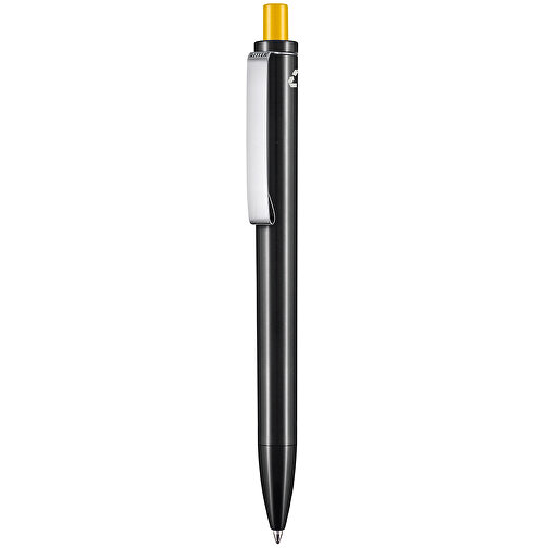Kugelschreiber EXOS RECYCLED , Ritter-Pen, schwarz/aprikosengelb, ABS u. Metall, 14,10cm (Länge), Bild 1