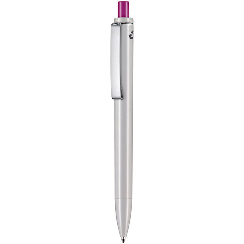 Kugelschreiber EXOS RECYCLED , Ritter-Pen, grau/fuchsia, ABS u. Metall, 14,10cm (Länge), Bild 1