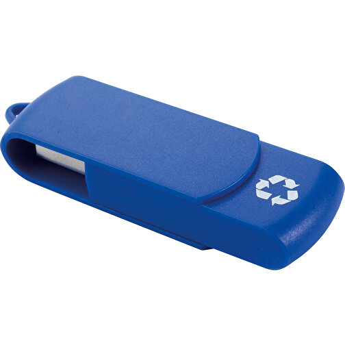 USB Stick Zum Heraus Drehen Aus 100% Recycling-Material , blau MB , 8 GB , ABS MB , 2.5 - 6 MB/s MB , 6,00cm x 1,05cm x 1,80cm (Länge x Höhe x Breite), Bild 1