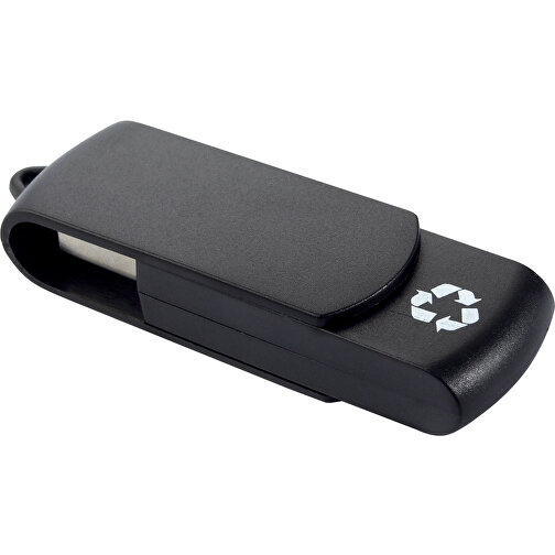 USB Stick Zum Heraus Drehen Aus 100% Recycling-Material , schwarz MB , 16 GB , ABS MB , 2.5 - 6 MB/s MB , 6,00cm x 1,05cm x 1,80cm (Länge x Höhe x Breite), Bild 1