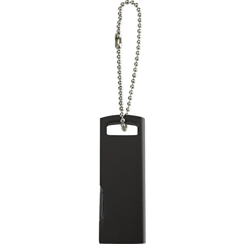 Superflacher USB Stick Mit Metallkette , schwarz MB , 8 GB , Aluminium MB , 2.5 - 6 MB/s MB , 4,00cm x 0,30cm x 1,40cm (Länge x Höhe x Breite), Bild 1
