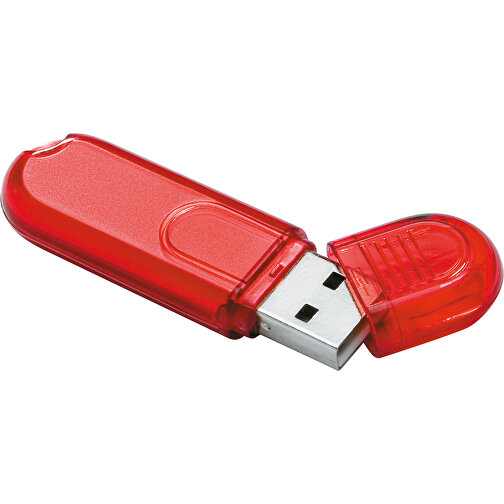 Mini USB Stick , transparent rot MB , 4 GB , ABS MB , 2.5 - 6 MB/s MB , 5,90cm x 0,90cm x 1,80cm (Länge x Höhe x Breite), Bild 1