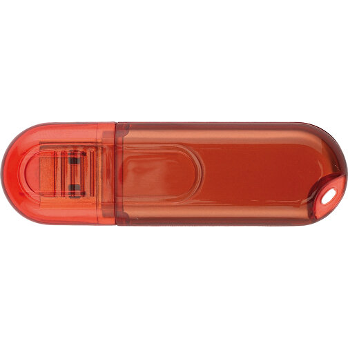 Mini USB Stick , transparent rot MB , 4 GB , ABS MB , 2.5 - 6 MB/s MB , 5,90cm x 0,90cm x 1,80cm (Länge x Höhe x Breite), Bild 2