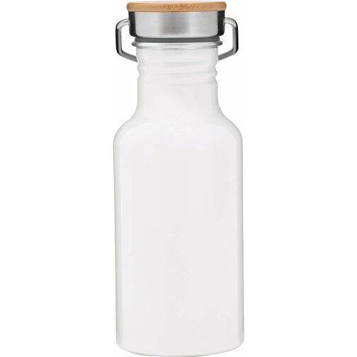 Aluminium Trinkflasche ECO TRANSIT , weiß, Aluminium / Edelstahl / Bambus, 19,00cm (Höhe), Bild 2