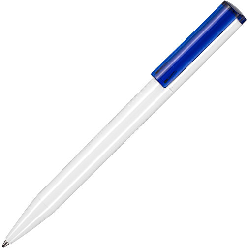 Kugelschreiber LIFT RECYCLED , Ritter-Pen, weiß / blau transparent, ABS-Kunststoff, 14,00cm (Länge), Bild 2