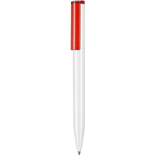 Kugelschreiber LIFT RECYCLED , Ritter-Pen, weiss / rot transparent, ABS-Kunststoff, 14,00cm (Länge), Bild 1